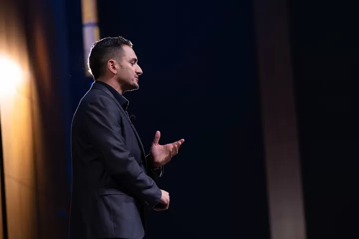 Speaker on stage at the Executive Leadership Awards Dinner